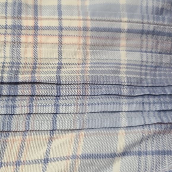 NWT Intro Womens Blouse Blue/White Plaid Pleated V-neck Sz XL - Picture 6 of 11